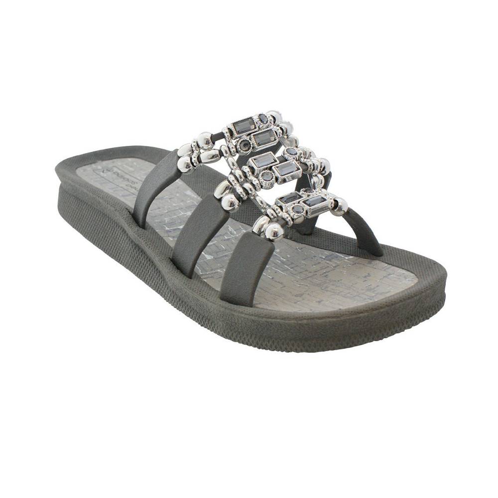 Beachandstreet Linea Scarpa Badeschuhe Damen • Naxos • Badepantolette mit dekorativen Ziersteinen für Frauen Vierteljährliche Förderung