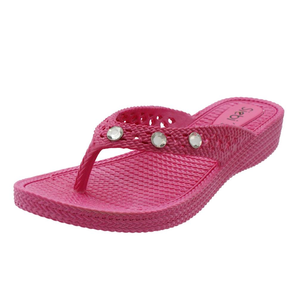 Beachandstreet Siebi's Poolschuhe Frauen - Rab - in Flechtoptik und knalligem Pink - fällt klein aus Fabrikverkauf