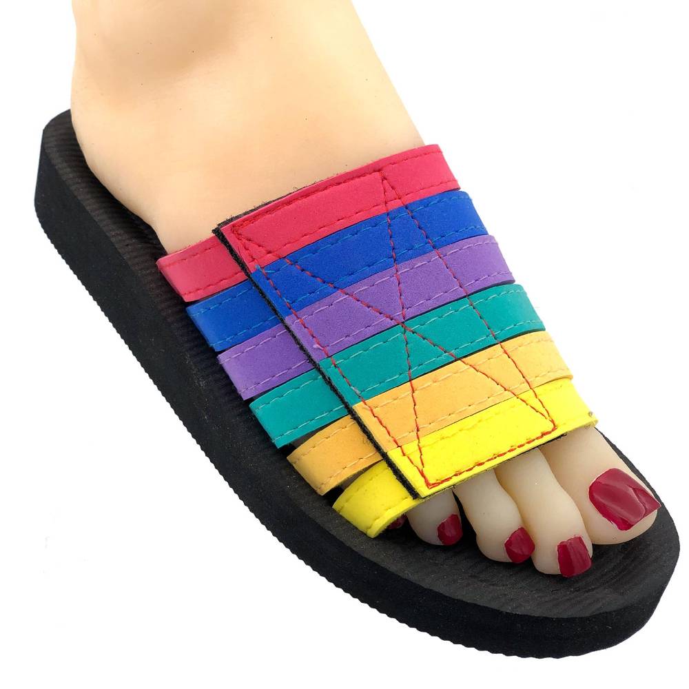 Beachandstreet Badeschuhe Damen • Beach Klett • Badepantolette für Frauen mit Klettverschluss • fällt klein aus Weihnachtsangebot