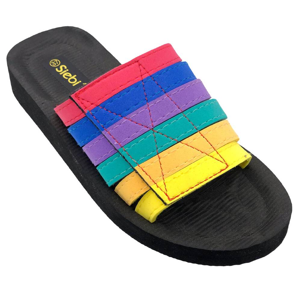 Beachandstreet Badeschuhe Damen • Beach Klett • Badepantolette für Frauen mit Klettverschluss • fällt klein aus Weihnachtsangebot