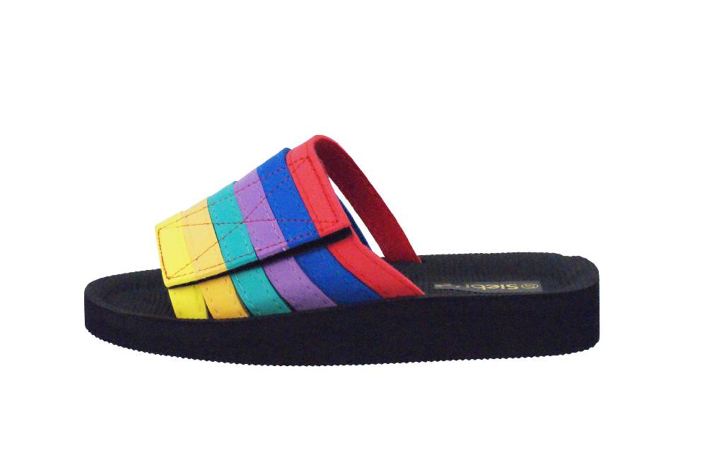 Beachandstreet Badeschuhe Damen • Beach Klett • Badepantolette für Frauen mit Klettverschluss • fällt klein aus Weihnachtsangebot