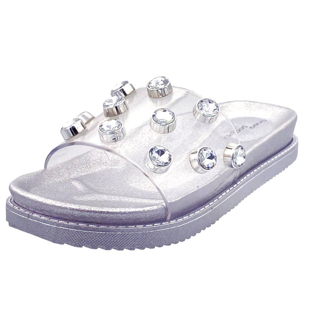 Beachandstreet Florenz - Badeschuhe mit transparentem Oberteil und großen Acrylsteinen Blitzangebot