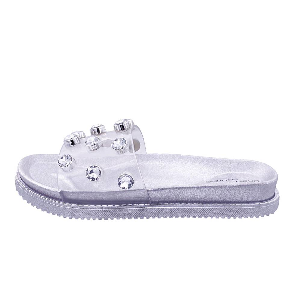 Beachandstreet Florenz - Badeschuhe mit transparentem Oberteil und großen Acrylsteinen Blitzangebot