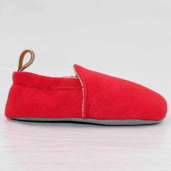 Pololo Hausschuh Baumwolle (bio) Uni Rot – Rest in 18/19 Wochenangebot