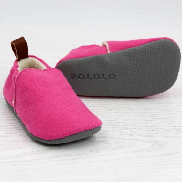 Pololo Barfuß Hausschuh Baumwolle (bio) Uni Pink Letzte 2 Tage
