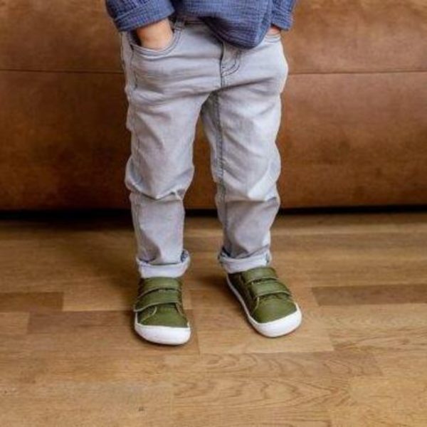 Pololo Barfuss Sneaker Leder olivegrün Super Rabatt