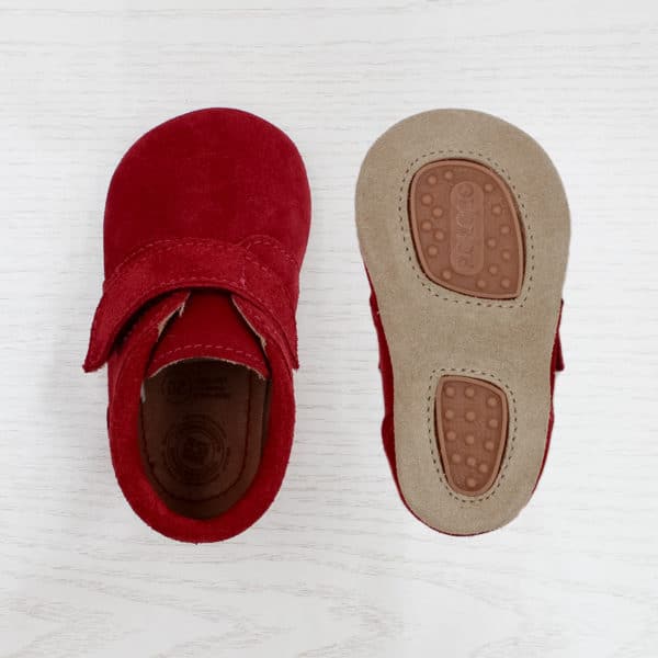 Pololo Für die ersten Schritte – “Porto” der Barfuß Kleinkindschuh rot als Kletter Online