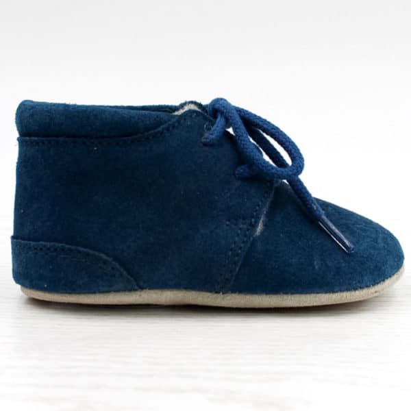 Pololo Für die ersten Schritte – “Porto” der Barfuß Kleinkinderschuh Wollgefüttert blau im Angebot