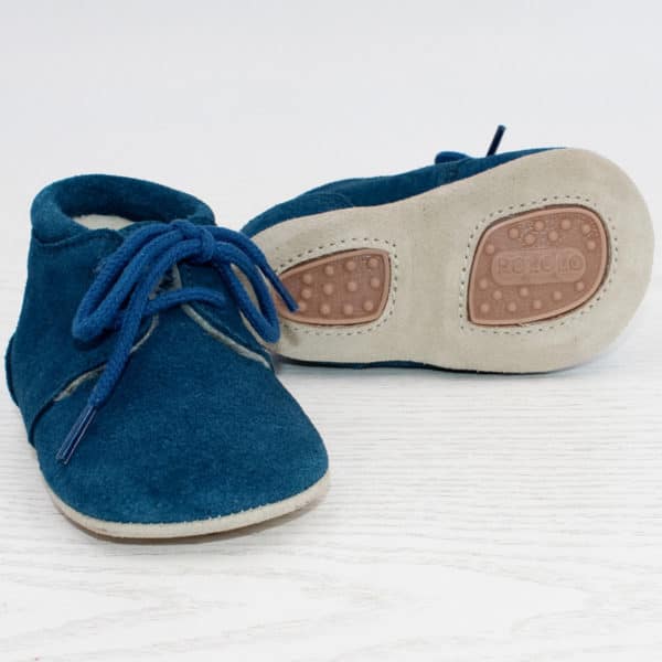 Pololo Für die ersten Schritte – “Porto” der Barfuß Kleinkinderschuh Wollgefüttert blau im Angebot