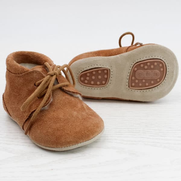 Pololo Für die ersten Schritte – “Porto” der Barfuß Kleinkindschuh Wollgefüttert braun Schlussverkauf
