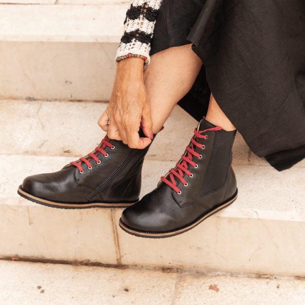 Pololo Barfußschuh Damenstiefellette „MN Aspen“ von Martin Natur – Blau Tägliche Deals