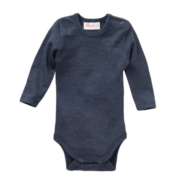 Pololo People Wear Organic Langarm-Body Wolle-Seide, dunkelblau Blitzverkäufe