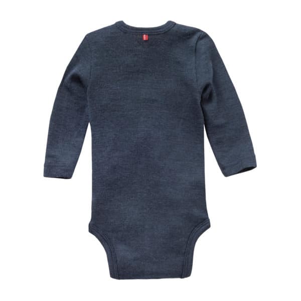 Pololo People Wear Organic Langarm-Body Wolle-Seide, dunkelblau Blitzverkäufe