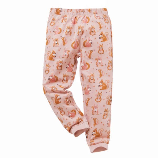 Pololo People Wear Organic Langarm-Pyjama “Eichhörnchen”, rosa, Baumwolle (Bio) Limitierter Zeitrabatt