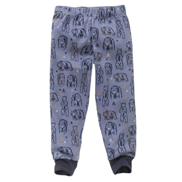 Pololo People Wear Organic Langarm-Pyjama “Grizzlybär”, blau/bedruckt, Baumwolle (Bio) Fabrik Onlineshop
