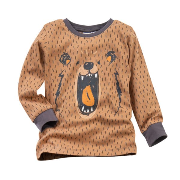 Pololo People Wear Organic Langarm-Pyjama “Grizzlybär”, braun/bedruckt, Baumwolle (Bio) (Kopie) Fabrikpreis