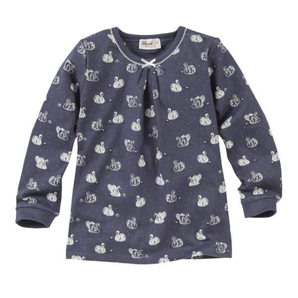 Pololo People Wear Organic Pyjama, dunkelblau/bedruckt mit Schwänen Günstig kaufen