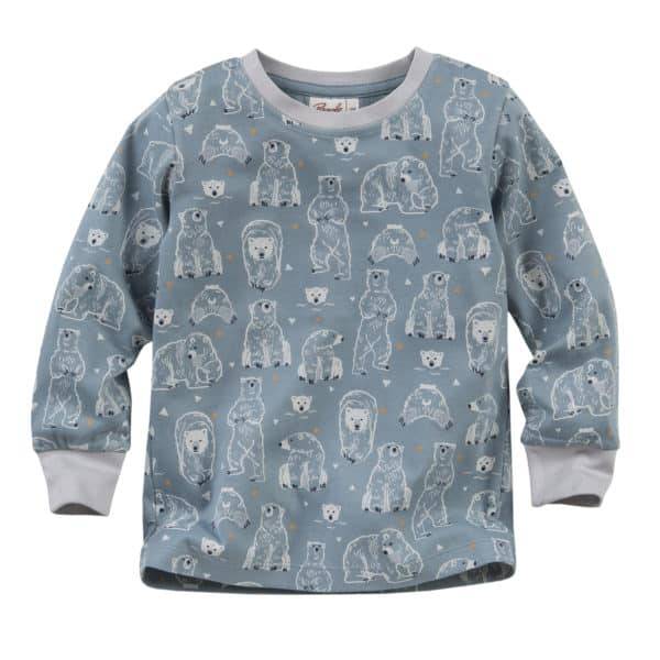 Pololo People Wear Organic Pyjama, petrol bedruckt mit Motiv “Eisbär”, aus 100% Baumwolle (Bio) Versandkostenfrei