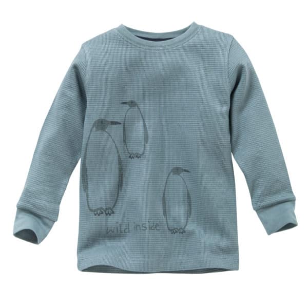 Pololo People Wear Organic Langarm-Pyjama “Pinguin”, blau/bedruckt, aus 100% Baumwolle (Bio) Begrenztes Angebot