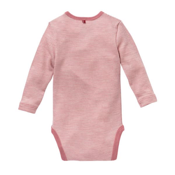Pololo People Wear Organic Wolle-Seide-Body, rosa geringelt Online Shopping