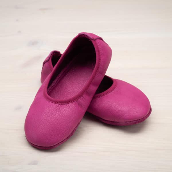 Pololo Hausschuh Ballerina Leder Pink Neueste Mode