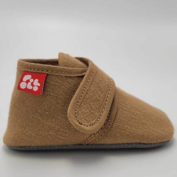 Pololo Barfuß Hausschuh mit Klettverschluss – hellbraun Blitzangebot