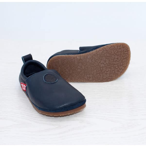 Pololo Barfußschuh Uni Leder Blau Neueste Stile
