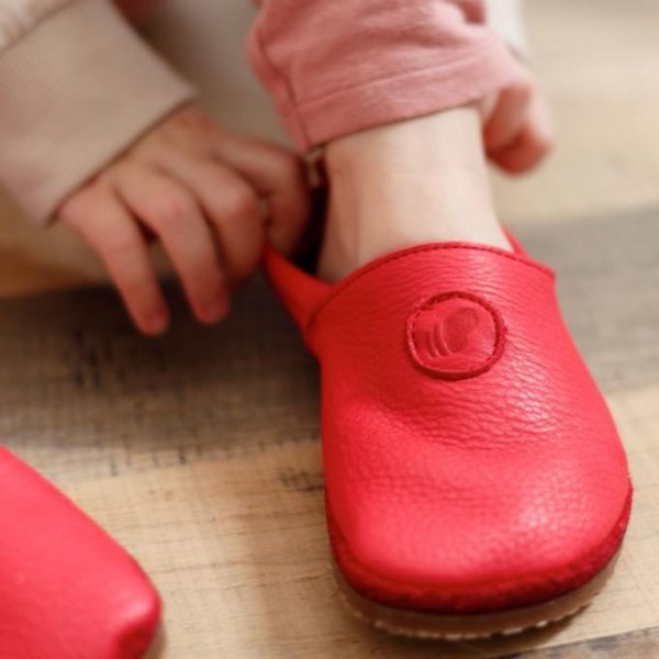 Pololo Barfußschuh Uni Leder Rot Bis zu 60% Rabatt