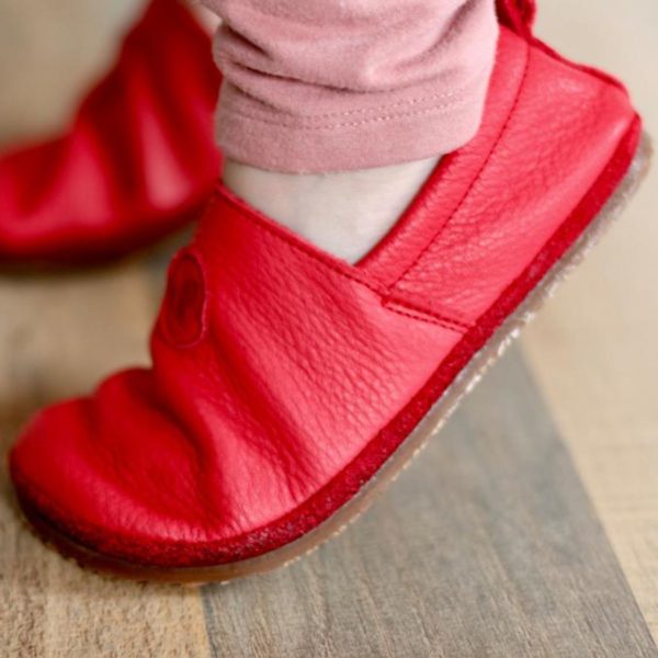 Pololo Barfußschuh Uni Leder Rot Bis zu 60% Rabatt
