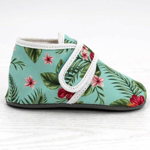 Pololo Barfuß Hausschuh mit Klettverschluss – Motiv Blume Online