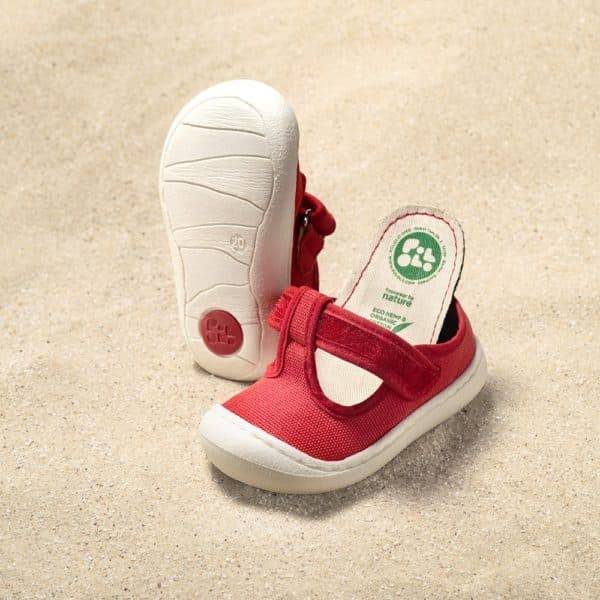 Pololo T-Bar Baumwollsandale “Arena” Rot Cyber Monday