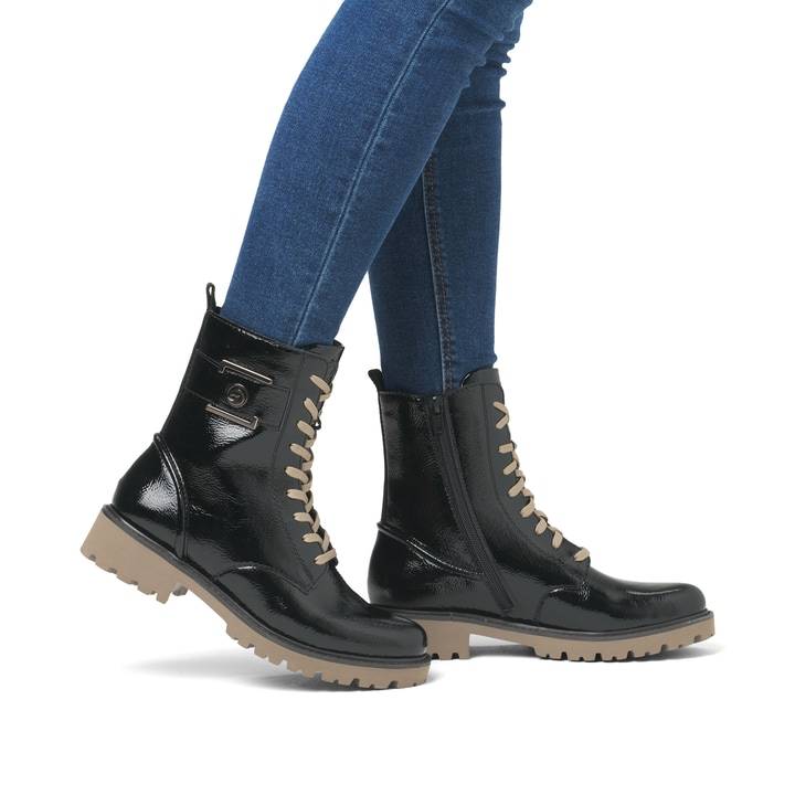 Remonte Artikelnummer D8663-00 remonte Damen Biker Boots glanzschwarz Tiefpreis