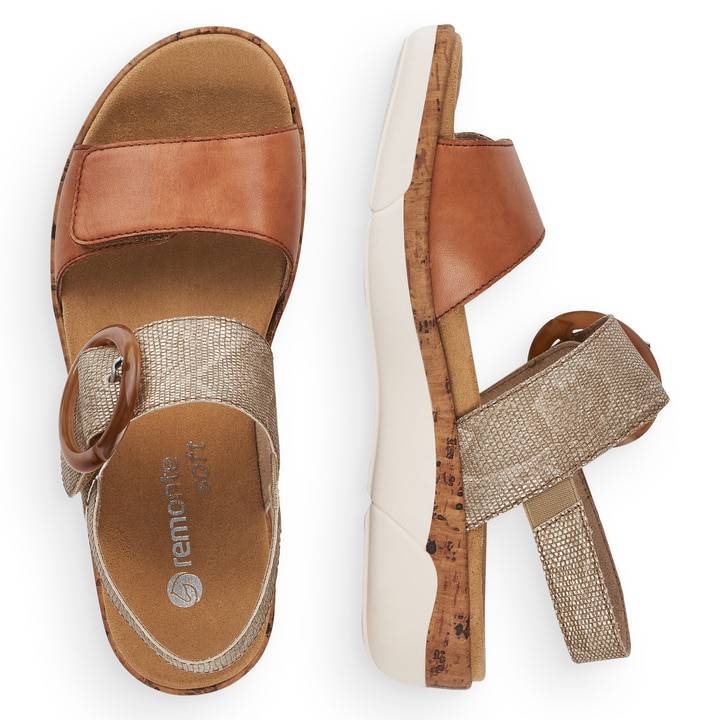 Remonte Artikelnummer R6853-90 remonte Damen Riemchensandalen karamellbraun Fabrikladen