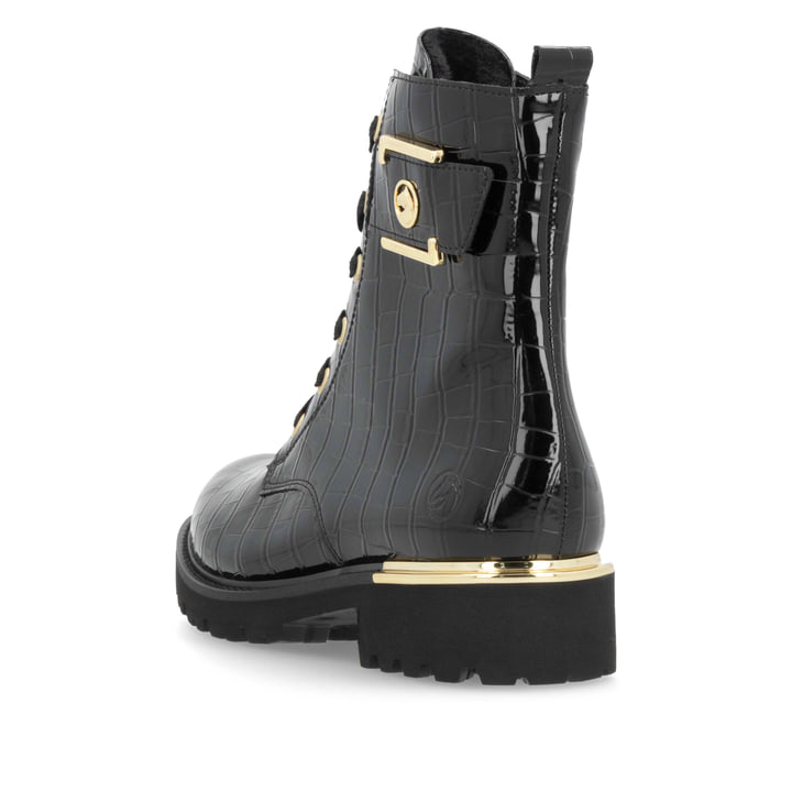 Remonte Artikelnummer D8683-00 remonte Damen Schnürstiefel lackschwarz Meist gekauft