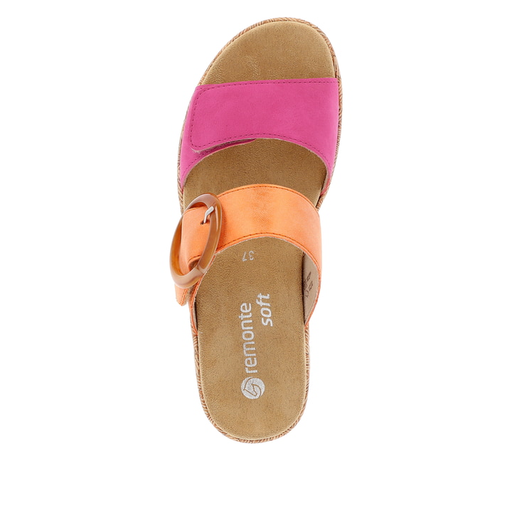 Remonte Artikelnummer R6858-38 remonte Damen Pantoletten apricot-magenta Blitzangebot