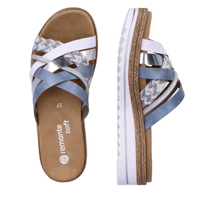 Remonte Artikelnummer D0Q50-12 remonte Damen Pantoletten pastellblau-metallic Kostenlose Rückgabe