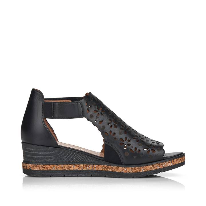 Remonte Artikelnummer D3056-01 remonte Damen Keilsandaletten asphaltschwarz 50% Rabatt für begrenzte Zeit