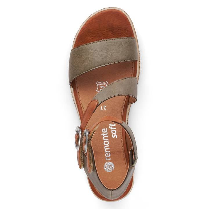 Remonte Artikelnummer D3052-54 remonte Damen Keilsandaletten olivgrün-nussbraun Begrenztes Angebot