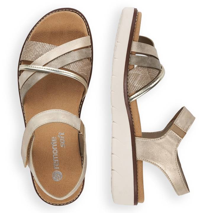 Remonte Artikelnummer D2058-90 remonte Damen Riemchensandalen hellbeige-metallic Exklusive Angebote