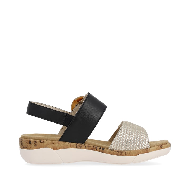 Remonte Artikelnummer R6853-02 remonte Damen Riemchensandalen stahlschwarz-goldbeige Sonderangebote
