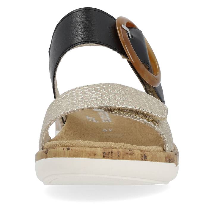 Remonte Artikelnummer R6853-02 remonte Damen Riemchensandalen stahlschwarz-goldbeige Sonderangebote