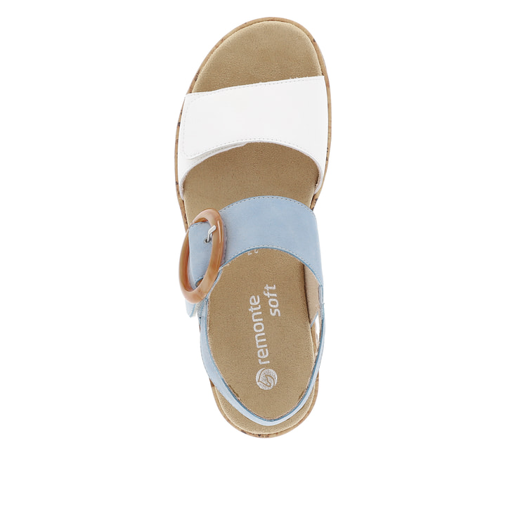 Remonte Artikelnummer R6853-10 remonte Damen Riemchensandalen babyblau-kristallweiß Neueste Stile