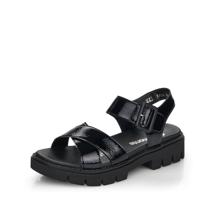 Remonte Artikelnummer D7950-01 remonte Damen Riemchensandalen glanzschwarz Online