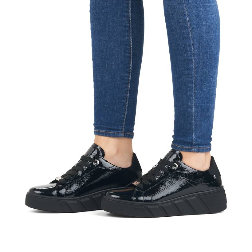 Rieker Artikelnummer W0501-00 Rieker Damen Sneaker Low mattschwarz Sonderangebote
