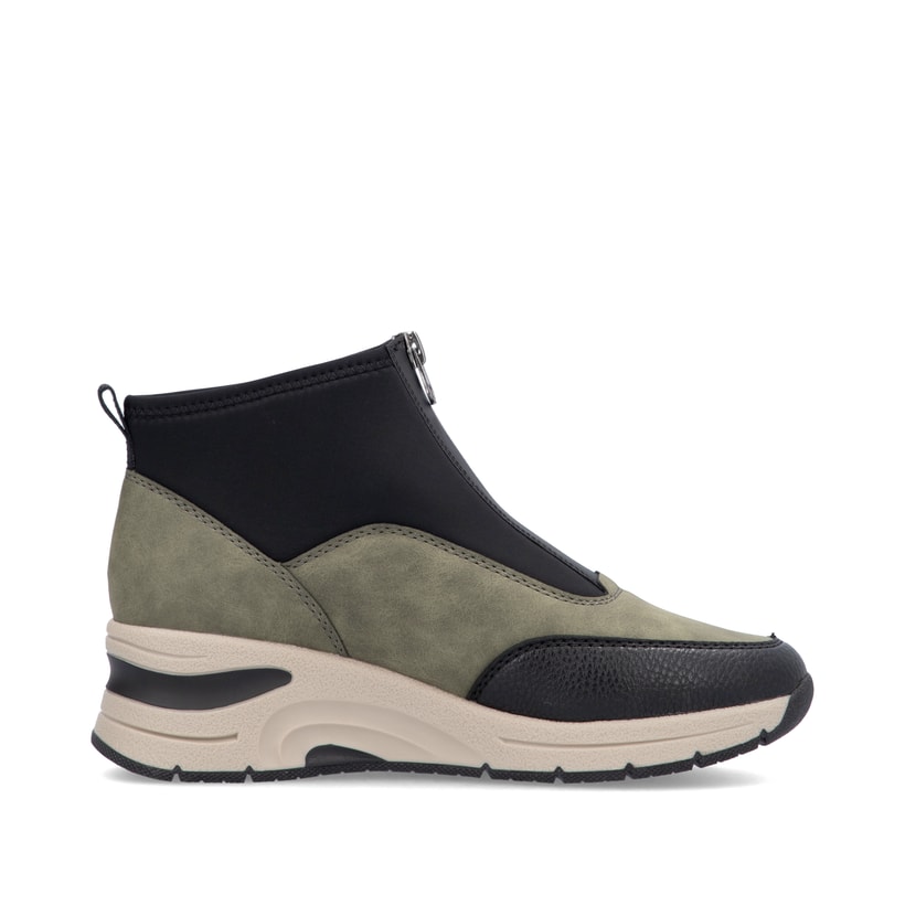 Rieker Artikelnummer N9362-54 Rieker Damen Slipper urbanschwarz-khaki Bis zu 50% Rabatt