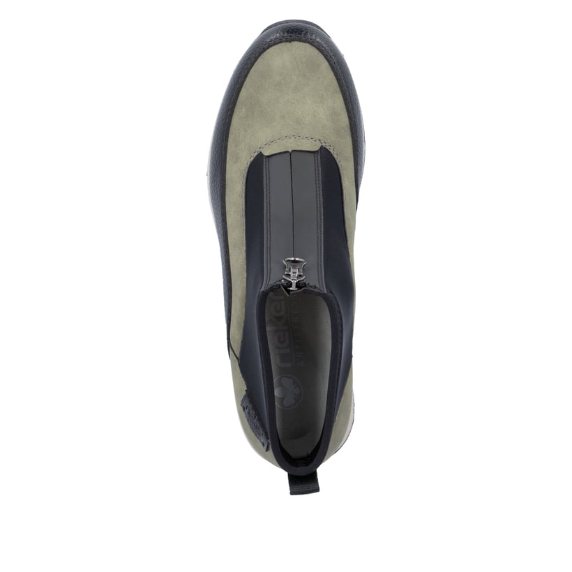 Rieker Artikelnummer N9362-54 Rieker Damen Slipper urbanschwarz-khaki Bis zu 50% Rabatt
