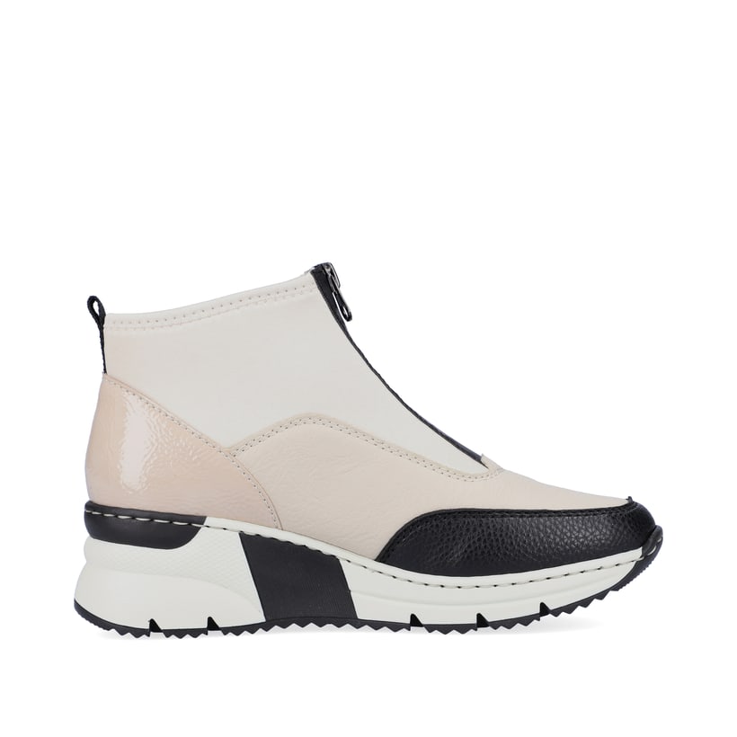 Rieker Artikelnummer N6352-60 Rieker Damen Sneaker High hellbeige-schwarz Nur für heute
