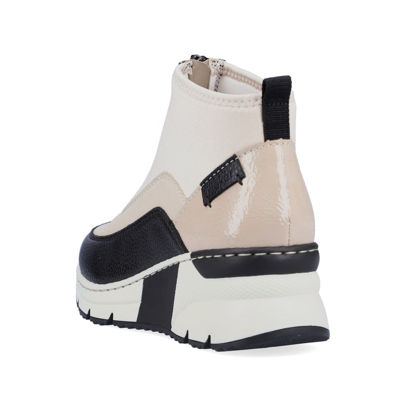 Rieker Artikelnummer N6352-60 Rieker Damen Sneaker High hellbeige-schwarz Nur für heute