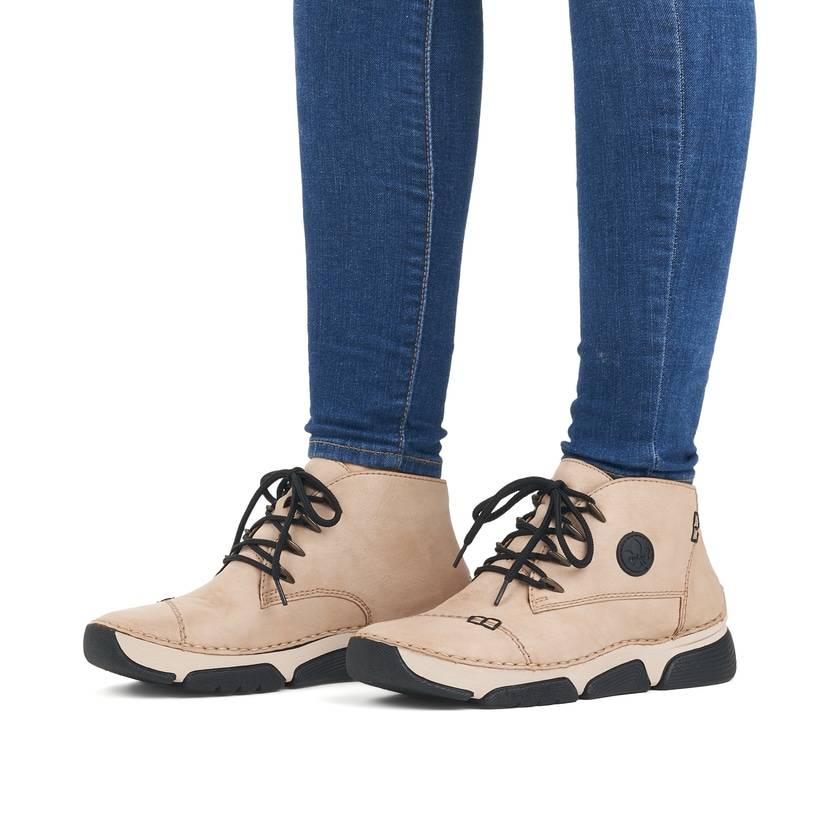 Rieker Artikelnummer 45902-60 Rieker Damen Schnürschuhe cremebeige Discount Store für neue Produkte