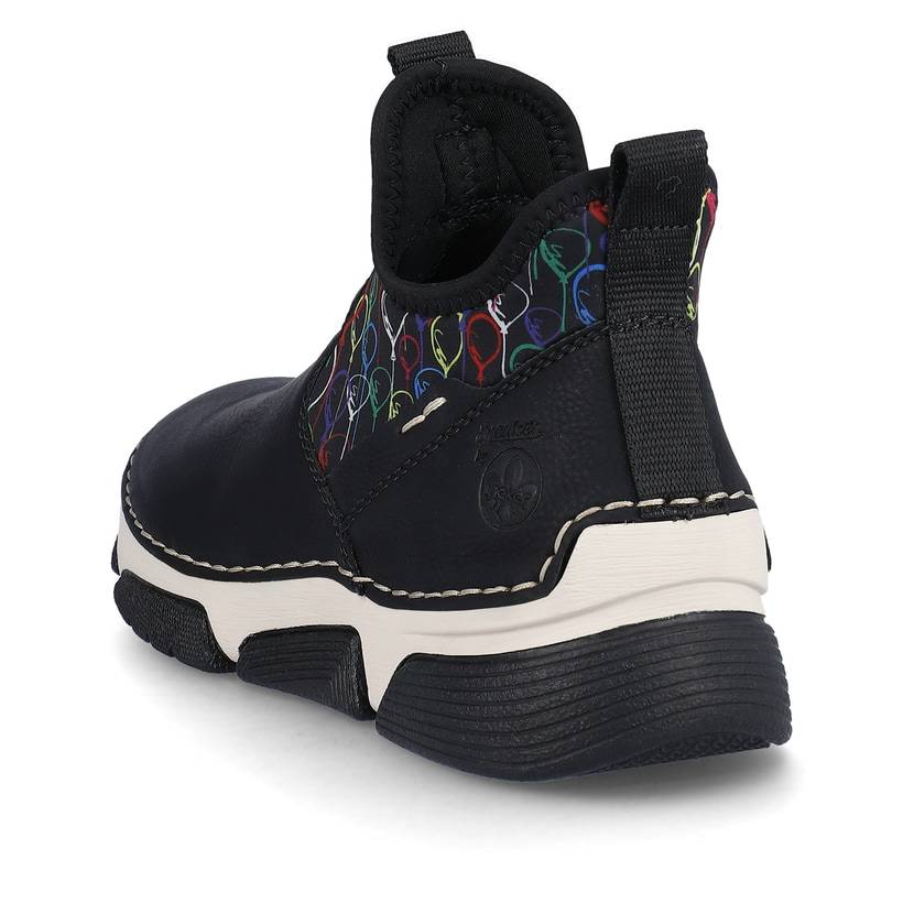 Rieker Artikelnummer 45957-00 Rieker Damen Slipper urbanschwarz-bunt Nur noch ein Tag übrig